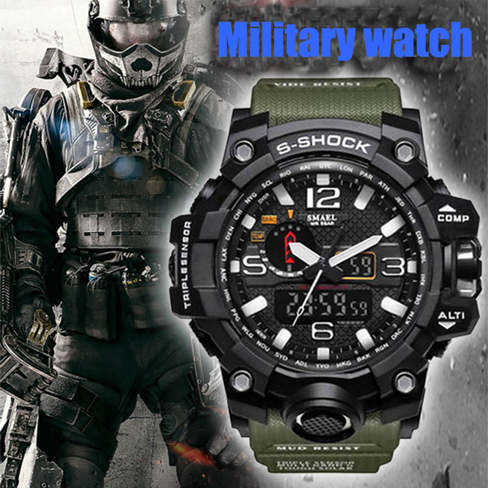 SMAEL Brand Sport Watch Men's Fashion Analog Quartz LED Digital Electronic Watch Men Multifunctional Waterproof Military Watches