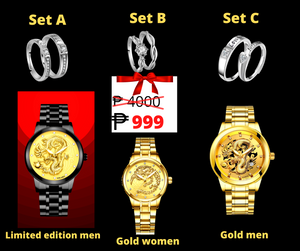 ANOTHER NEW SET LUCKY DRAGON WATCH WITH FREE COUPLE RING