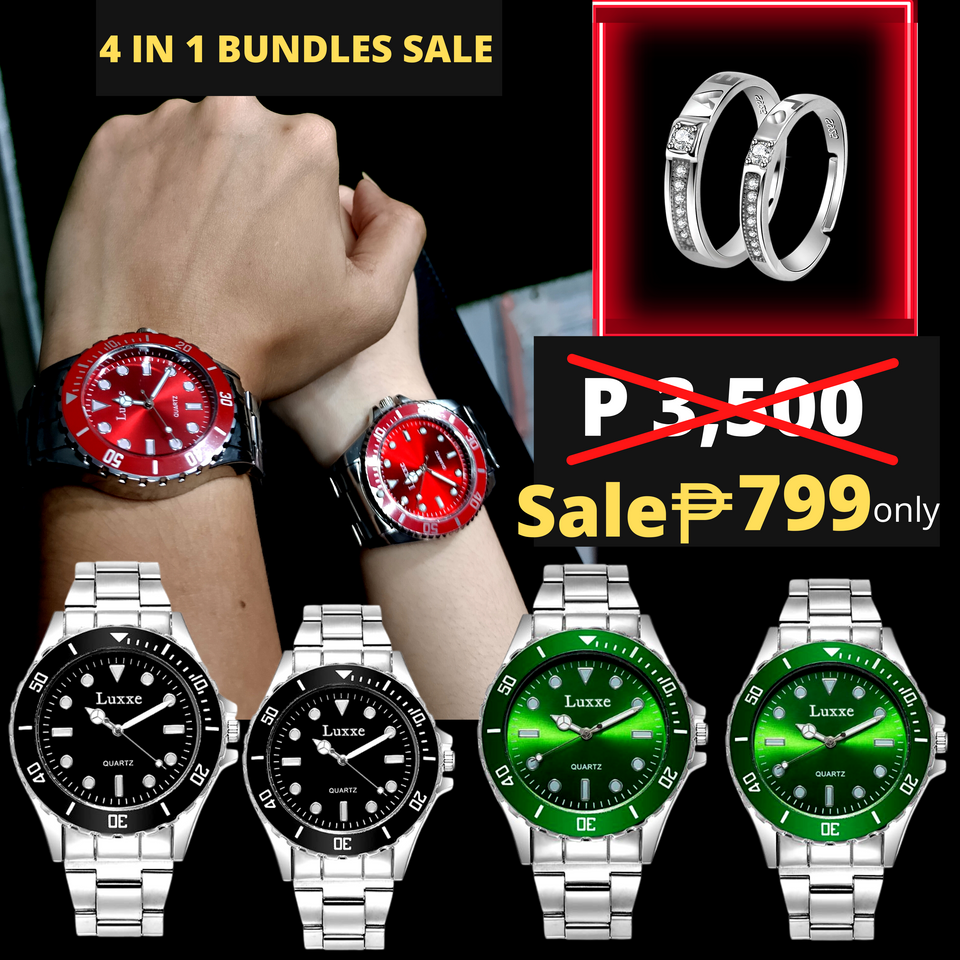 Luxxe watch Couple with Free Ring