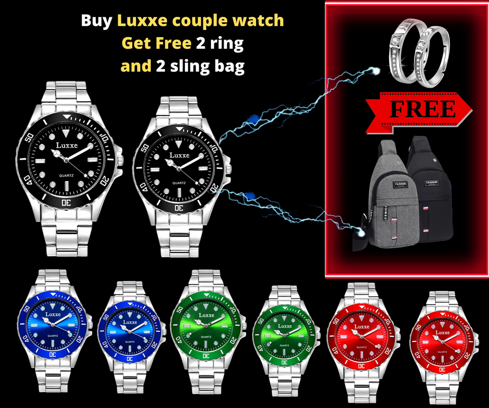 Buy business luxxe watch and get free Two bag and Ring couple