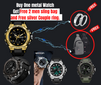 Sanda Metal watch with Free TWO sling bag and Couple ring