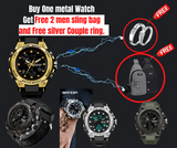 Sanda Metal watch with Free TWO sling bag and Couple ring