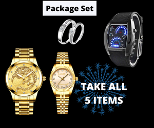 Eagle watch plus Luxxe diamond watch plus speed watch couple ring and Sport watch