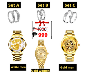 ANOTHER NEW SET LUCKY DRAGON WATCH WITH FREE COUPLE RING