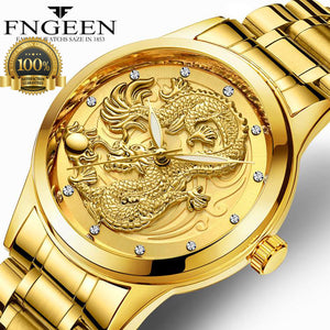 Lucky DRAGON Watch f Luminous Golden   ⭐⭐⭐⭐⭐