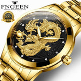 FNGEEN 3D engraving Golden Dragon Quartz Watch  ⭐⭐⭐⭐⭐