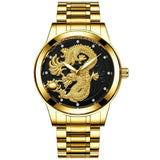 FNGEEN 3D engraving Golden Dragon Quartz Watch  ⭐⭐⭐⭐⭐