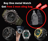 Sanda Metal watch with Free TWO sling bag and Couple ring