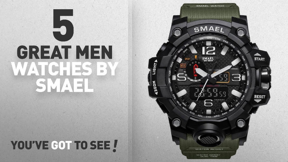 SMAEL Brand Sport Watch Men's Fashion Analog Quartz LED Digital Electronic Watch Men Multifunctional Waterproof Military Watches