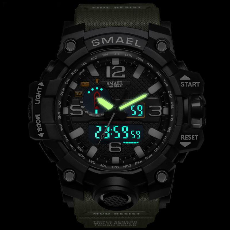 SMAEL Brand Sport Watch Men's Fashion Analog Quartz LED Digital Electronic Watch Men Multifunctional Waterproof Military Watches